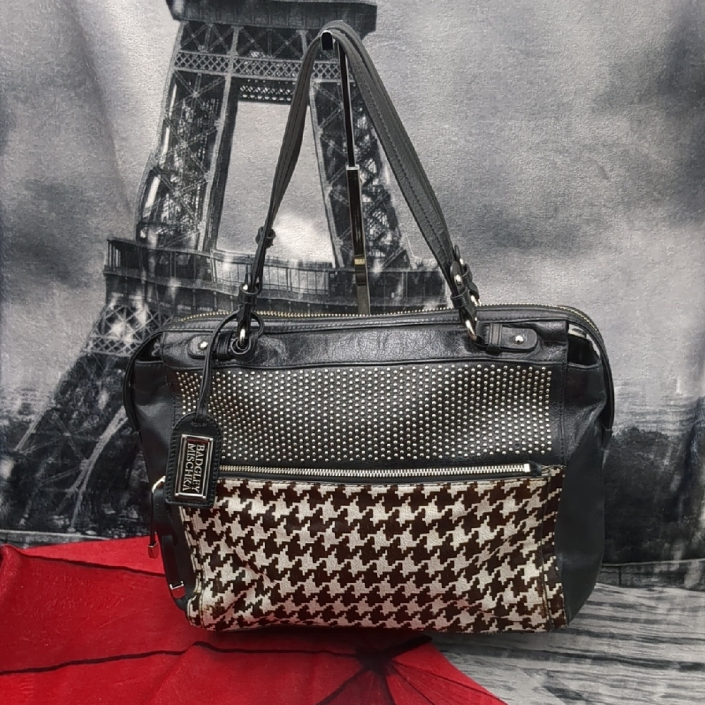 Badgley Mishka Leather And Cow Hair Bag